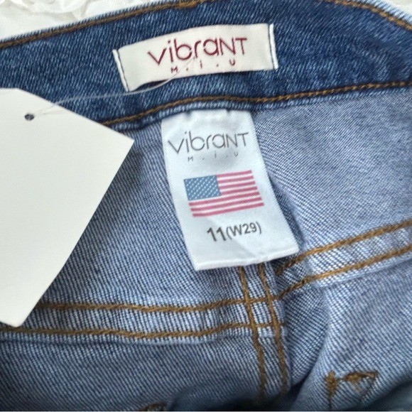 Vibrant miu Golden Blue Mom Jeans 11 W29 NWT - Picture 8 of 10